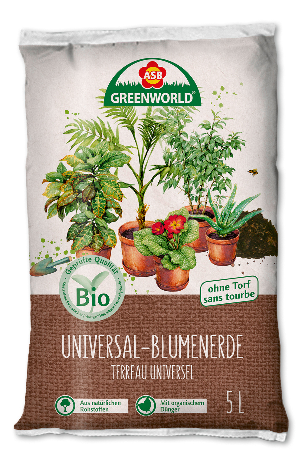 Produkt: BIO Universal-Blumenerde ohne Torf, 5 L - ASB Greenworld